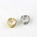 Right Grand Brass Simple design irregular cross shape open size ring for men